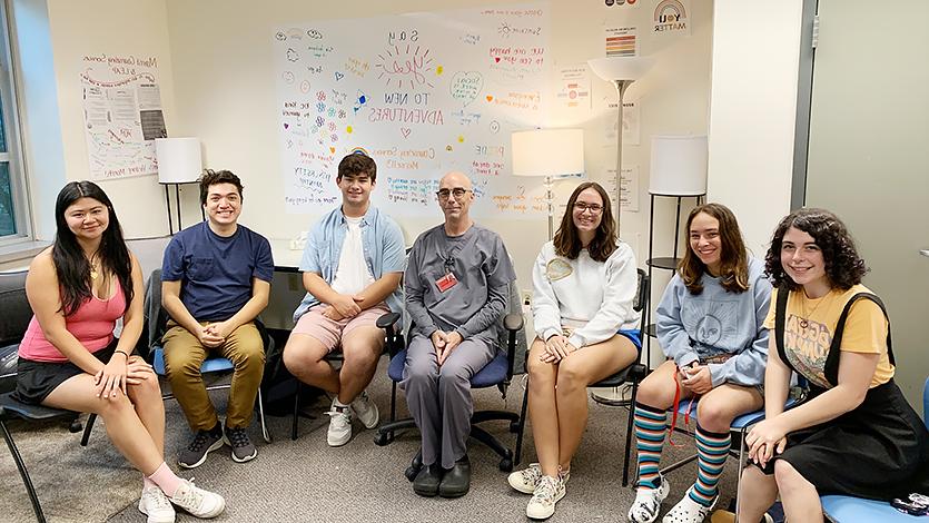 Train Your Brain student participants with Allan Tibbetts (center).